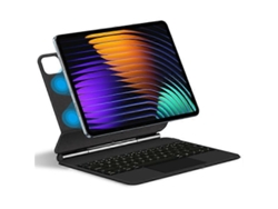 Compatible con Xiaomi Pad 7: Teclado Bluetooth magnético flotante + Funda de piel para tableta