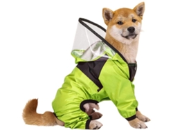 Impermeable para mascotas con sombrero transparente