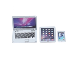 Conjunto 3 Peças Mini Notebook Tablet Celular Acessórios Casinha Bonecas 1/6 1/12