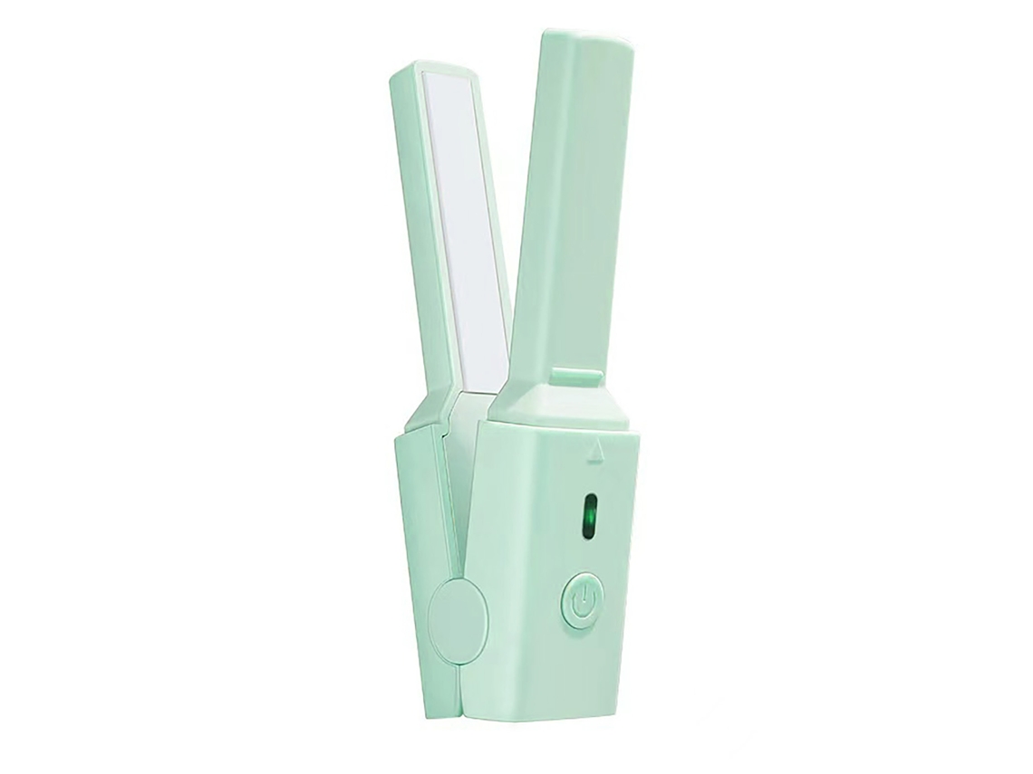 Mini Prancha De Cabelo E Curling Iron Portátil Usb Aquecimento Rápido Ferro De Prancha Para Cabelo Estilo Verde Refrescante