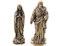 Figuritas Cristianas De Latón Dorado, Juego De 2 Estatuillas Religiosas Elegantes De Estilo Retro.