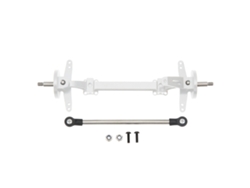 Kit De Eje Delantero Y Bieleta De Dirección En Aluminio Y Acero Para Coche Rc Tamiya 1/14, Color Plata.