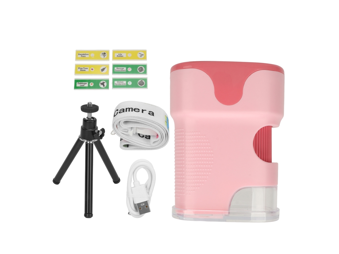 Microscopio portátil para niños, kit HD, microscopio de mano recargable