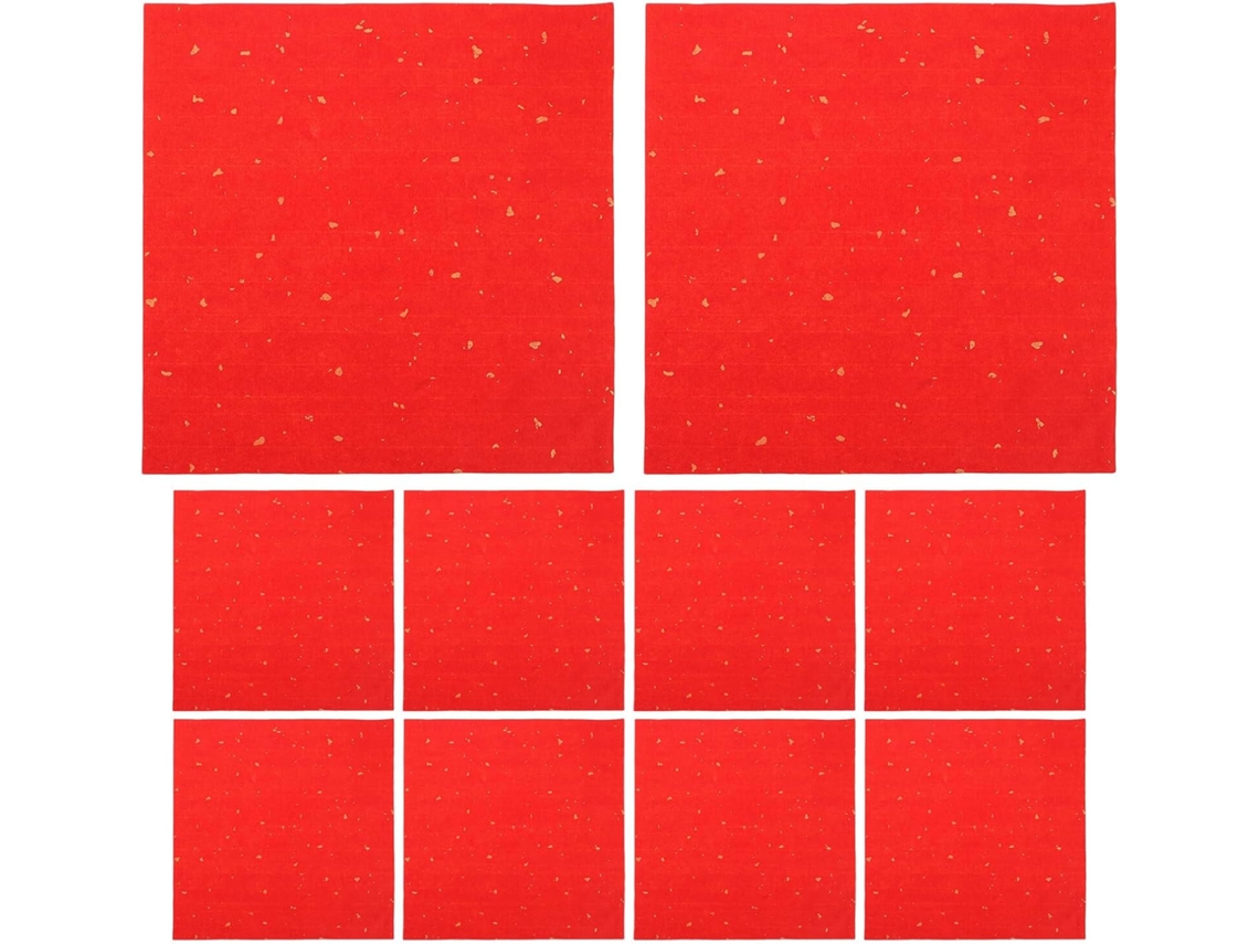 Papel Para Caligrafia Chinesa Vermelho Wekamos 33x33 Cm, 10 Folhas, Impressão Em Um Lado, Ideal Pintura, E