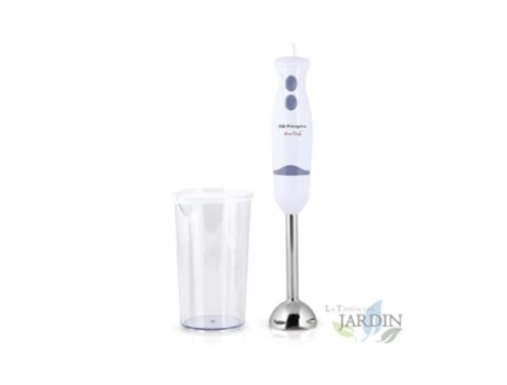 Batidora de Mano ORBEGOZO Acero Inoxidable 2 Velocidades + Vaso de Mistura con tapa 600ml 400W