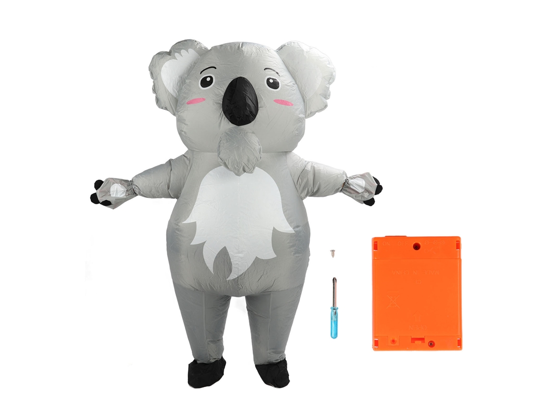 Disfraz inflable de koala, totalmente impermeable, ropa de dibujos animados para cosplay y actuaciones.