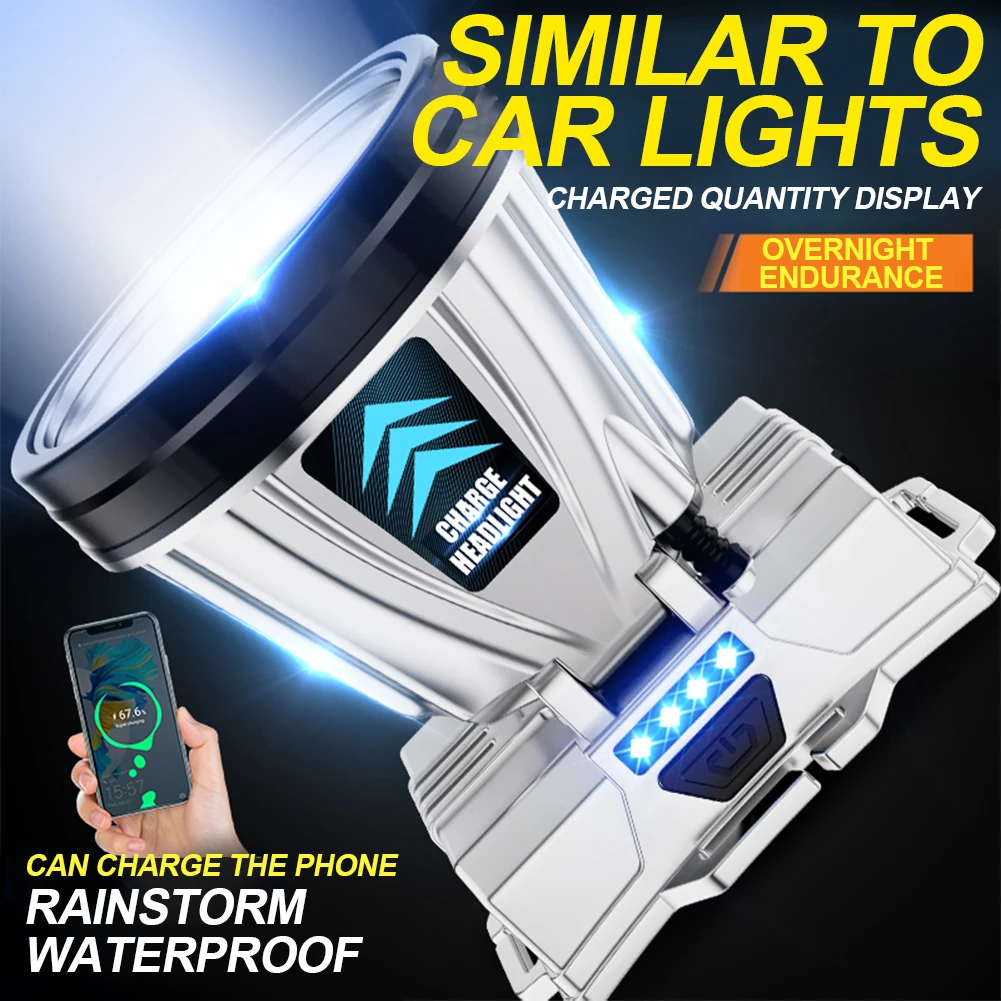 Linterna frontal recargable de 1200 mAh, superbrillante, resistente al agua, ideal para pesca, emergencias y acampada. Aeuzwr