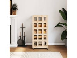 Estante para leña | Leñero con ruedas 40x49x110 cm Pino macizo Wsd743162 Lovely Home