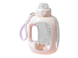 Botella De Agua Deportiva De Gran Capacidad De 1500 Ml, Cubierta De Abs, Portátil Con Asa, Para Uso En El Gimnasio, Blanca.