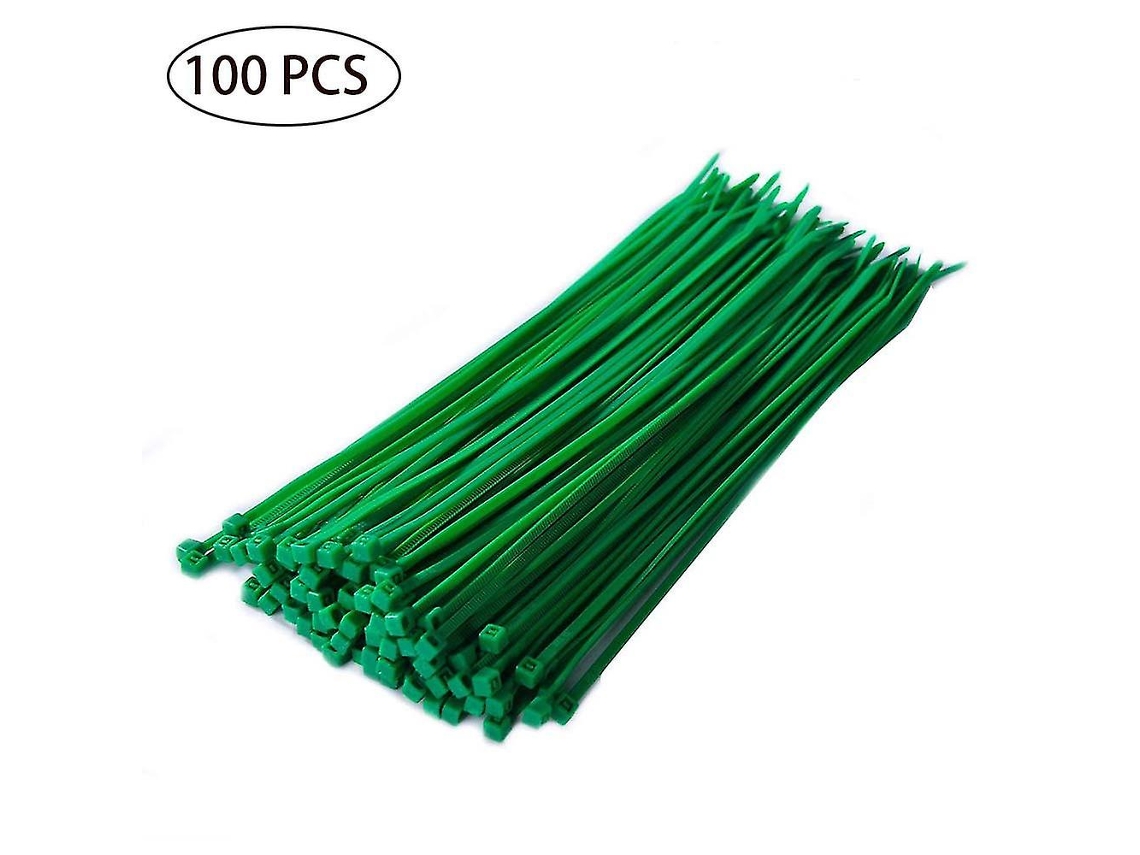 Cintas De Nylon Autoajustables De 8 Pulgadas, Cables Multiusos, 100 Unidades, Plástico Fuerte, Color Verde