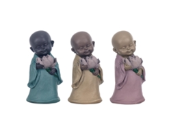 Figura Buda 3 Unidades Multicolor de Resina 14*8*8cm Figura de Buda