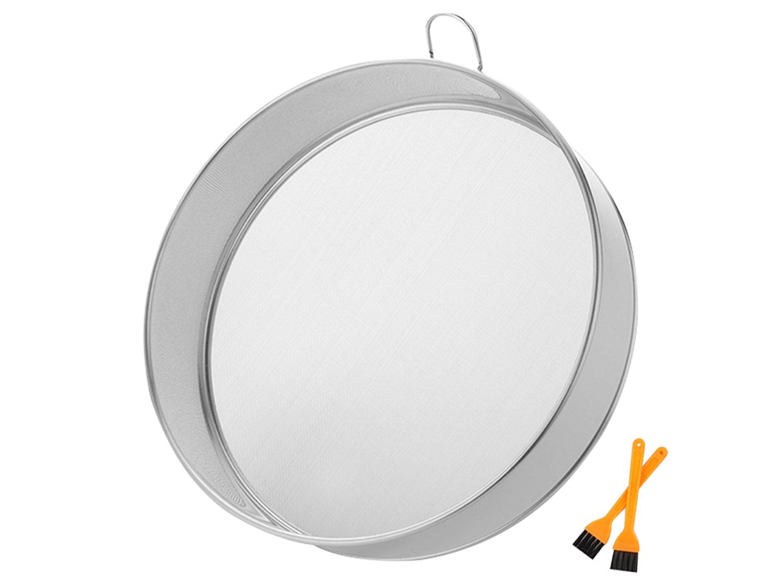 Tamiz De Harina Ultrafino Redondo De Acero Inoxidable De Malla 60. Colador De Malla Fina Para Hornear Pasteles Y Pan. Malla Uniforme Para Resultados S