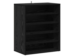 Zapatero | Armario Para Zapatos Con Estante Roble Negro 60 X 35 X 70 Cm