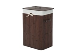 VPMKP - Cesto De Ropa Estrecho Homcom 72l Con Tapa Y Bolsa Extraíble, Marrón Oscuro