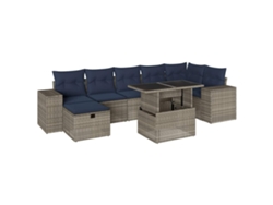 Maison Exclusive - Conjunto De Sofá De Jardín De 8 Piezas Con Cojines, Poliratán Gris