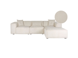 Sofá esquinero BELIANI Dolva de Pana Blanco 294x170x72