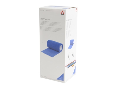 Bandagem Flexível Vet-Flex para Animais 10 MX 4 5 Cm Caixa de 10 Rolos Azul KRUUSE