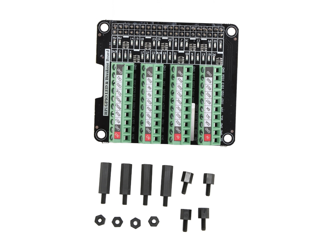 Placa De Bornes Con Luz Led Módulo 3.3v 3a Para Rpi A+3a+b+2b 3b 3b+4b