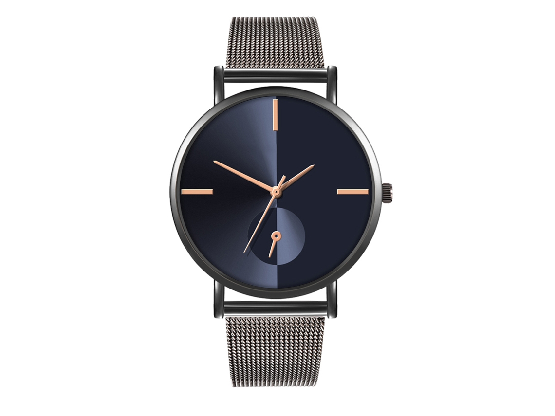 Reloj De Moda Para Hombre Y Mujer Con Correa De Malla, Esfera Redonda Y Movimiento De Cuarzo, Ideal Para Parejas.