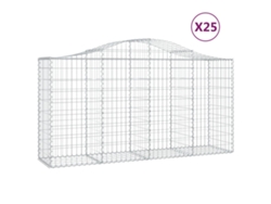 Conjunto 25 Cesta De Gaviones VIDAXL Plateado Hierro (200x50x100/120 cm)