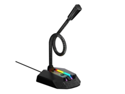 Micrófono De Escritorio Chrui Usb De Cuello Largo Con Botón De Silencio E Indicador Led Rgb Para Juegos