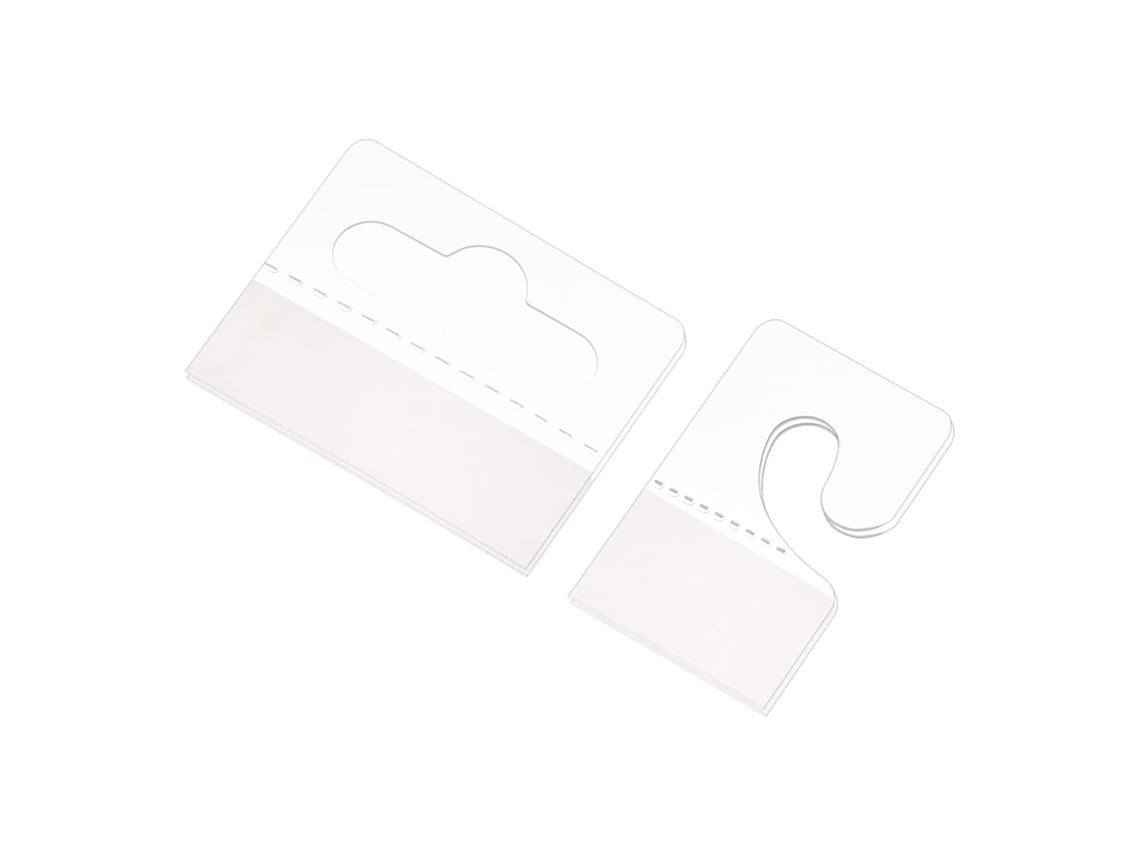 200 Ganchos Colgantes Autoadhesivos Transparentes, De 45x35 Mm Y 27x42 De Plástico Para Tiendas
