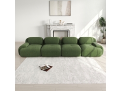 Sofá de 4 plazas en suave terciopelo de pana, acolchado elástico 32D, apto para mascotas y ergonómico, envasado al vacío, color verde Mobrio