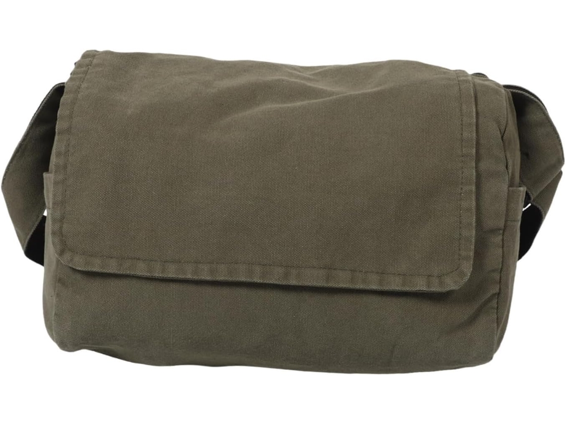 Bolsa De Ombro Multifuncional Em Lona Verde-oliva, Bolsa Grande E Leve Para Mulheres.