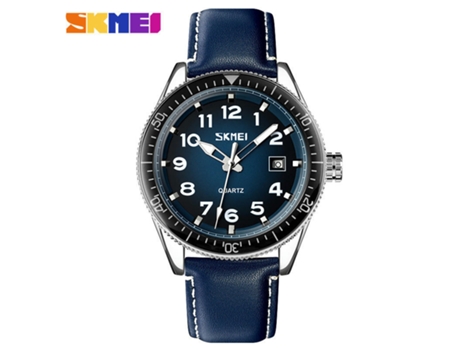 Reloj para Hombre Relojes analógicos con Fecha, Relojes de Pulsera Resistentes al Agua, Esfera Azul con círculo Plateado, cinturón LUUCOZK