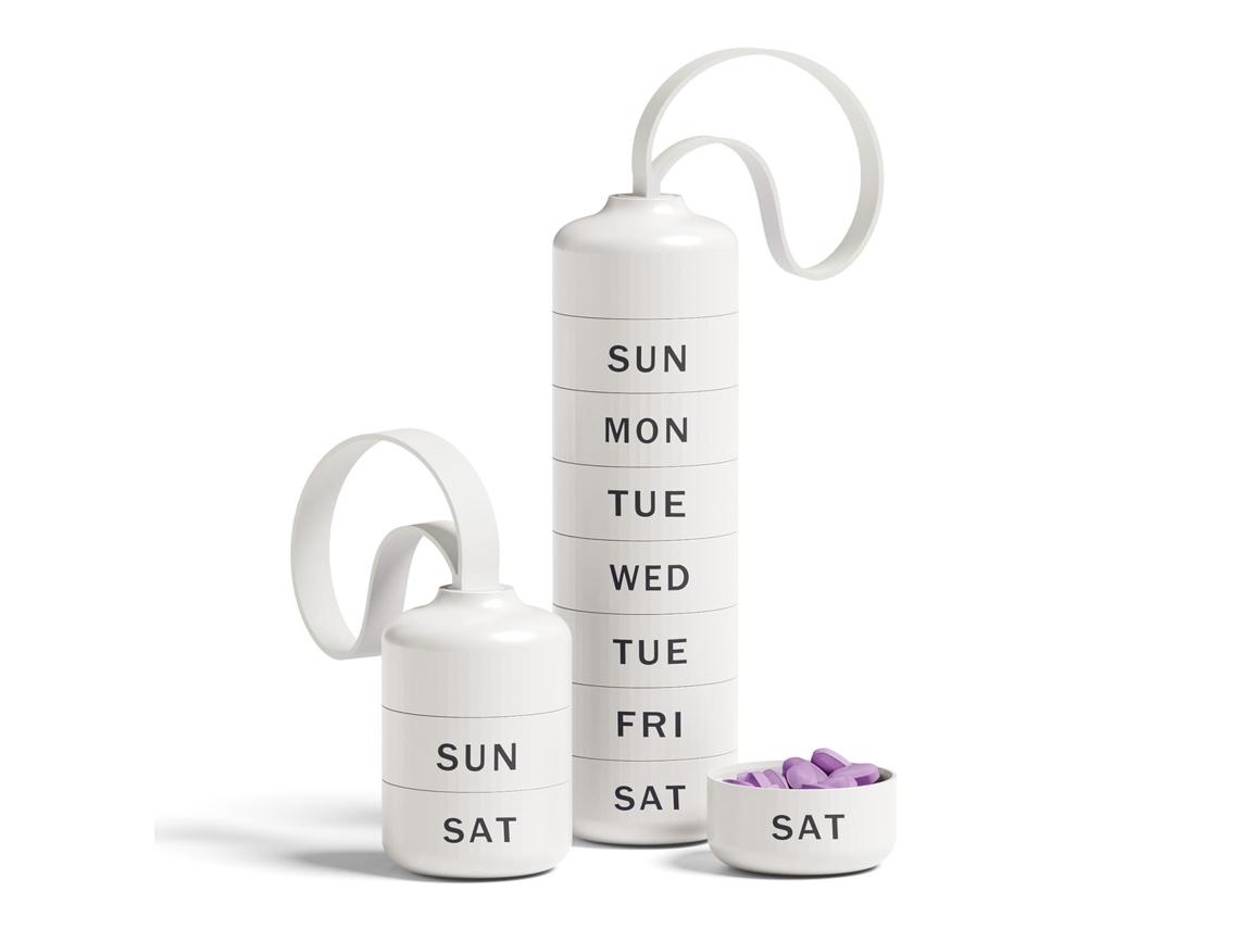 Organizador Semanal De Pastillas Eifson 7 Días Impermeable Sin Bpa (blanco)