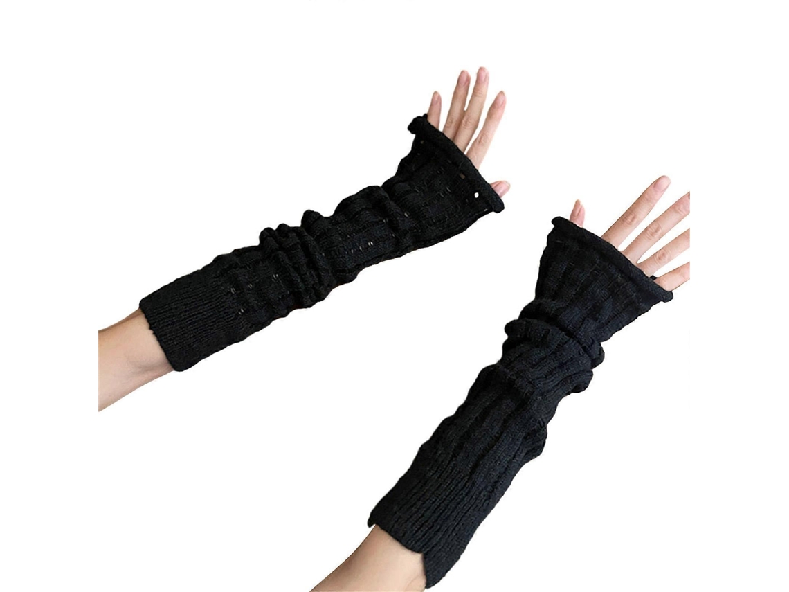 Guantes sin dedos para niñas, calentadores de muñeca, accesorios de Halloween estilo Y2K, guantes sin dedos para calentar las muñecas, mangas de invierno para mujeres.