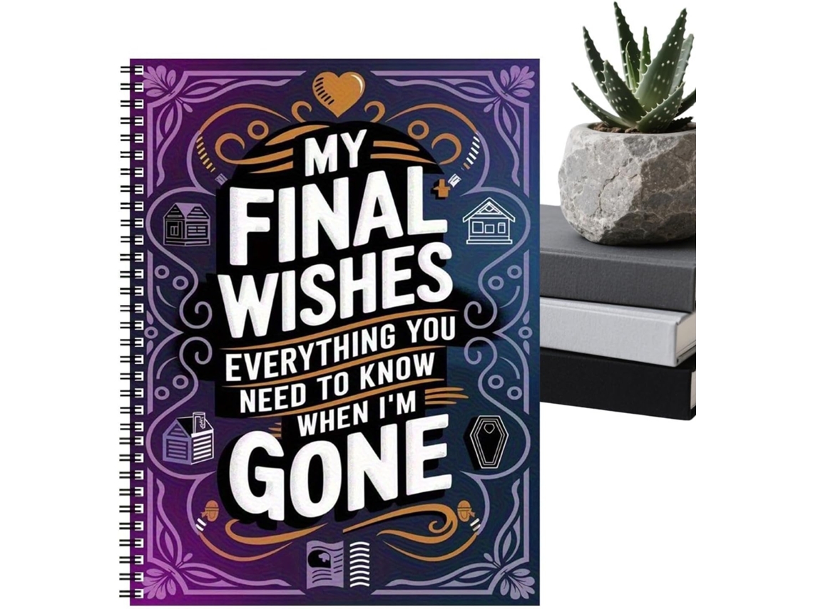 Planejador De Desejos Finais– Diário De Planejamento Funerário 28 X 20 Cm, Livro De Lembranças, Organizador