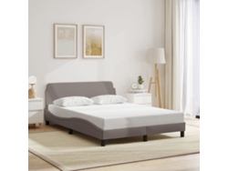 Cama Sin Colchón Tela Gris Taupe 140x200 Cm