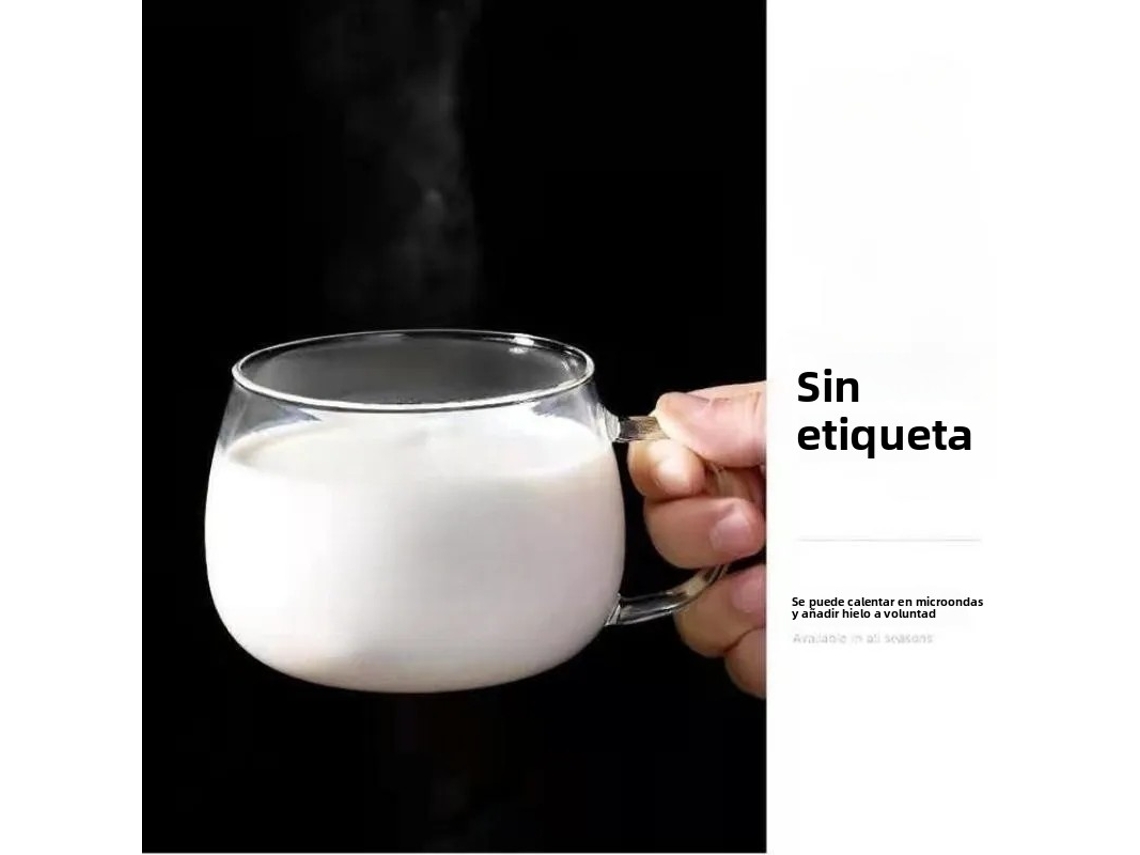 Vaso de vidrio transparente con letras creativas, capacidad de 350 ml MDUG (Estilo 3)