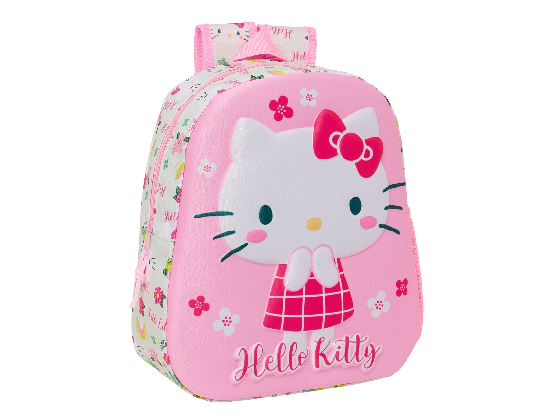 Mochila Infantil 3D HELLO KITTY Verde Rosa 27 x 33 x 10 cm