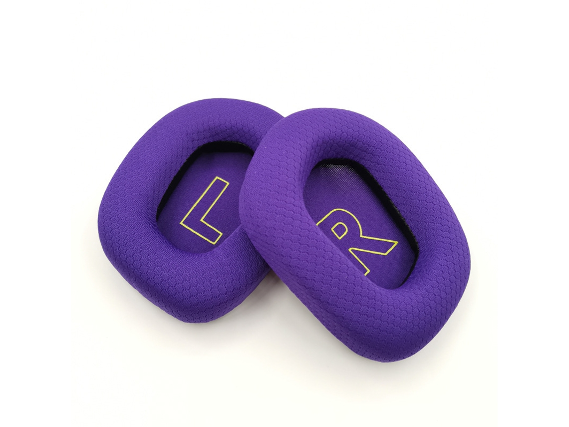 Almohadillas de espuma suave para auriculares Logitech G335, color morado.