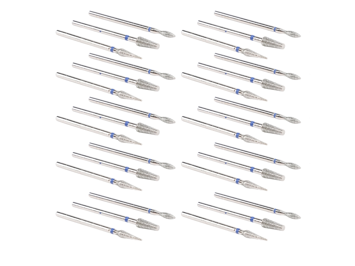 Rebe-30 Peças De Brocas Para Furadeira De Unhas Individualmente Embaladas Aço Inoxidável Para Manicure Remoção De Cutículas