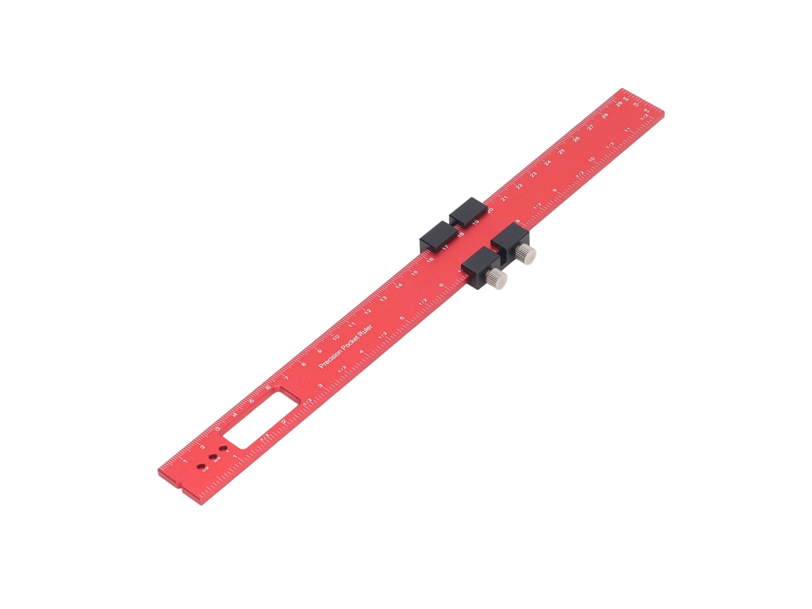 Regla De Marcado Para Carpintería De 300 Mm Con Tope Deslizante, Aluminio Ligero, 108 G, Rojo/negro