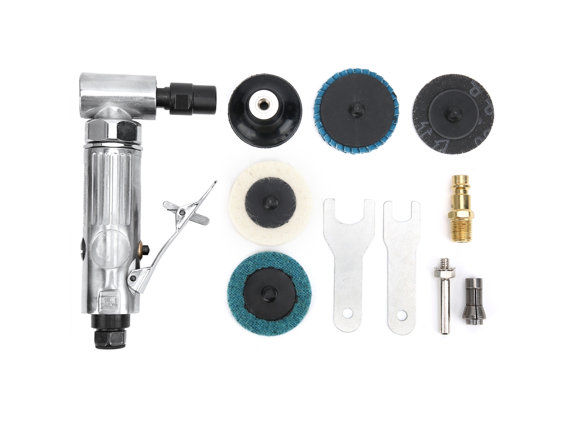 Máquina Neumática De Grabado Y Pulido Con Herramienta De Ángulo De Curvatura De 90° Con Disco De Lijado Ag-315b Y Conector Europeo.