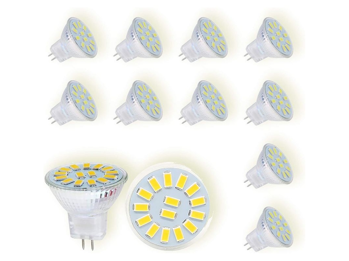 Bombillas Led Mr11 Gu4 12v 6000k 4w 500lm 120°, Equivalente A Halógena De 40w, Paquete De 10