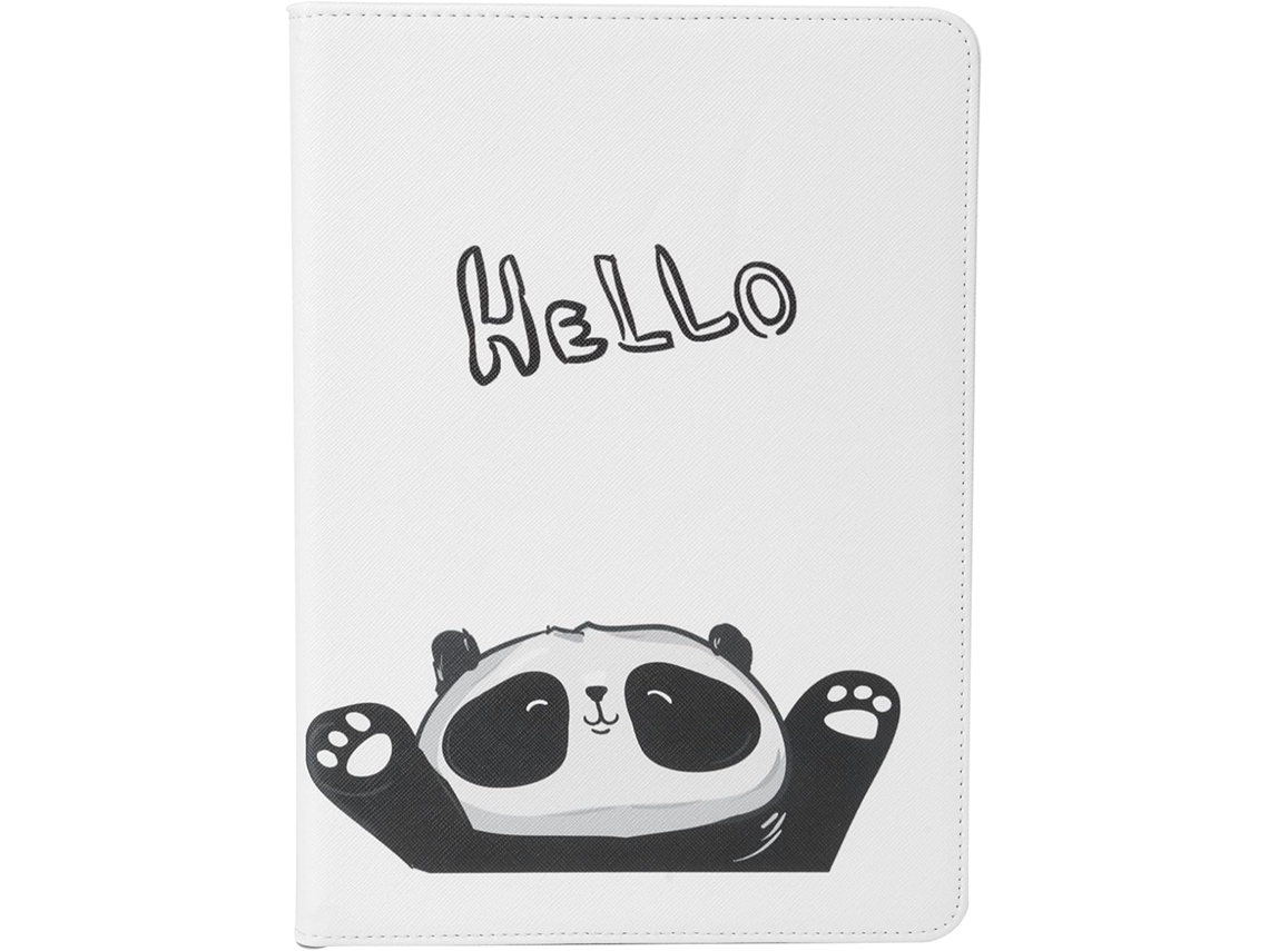 Funda Protectora De Cuero Pintado Mtlavish 360° Para Tablet (hello Panda)