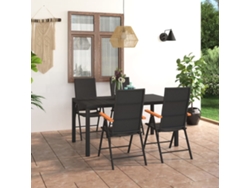 Juego de comedor de jardín negro y marrón de Dkd Home Decor