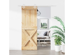 Puerta corredera con herrajes 85x210 cm madera maciza de pino LOVELY HOME