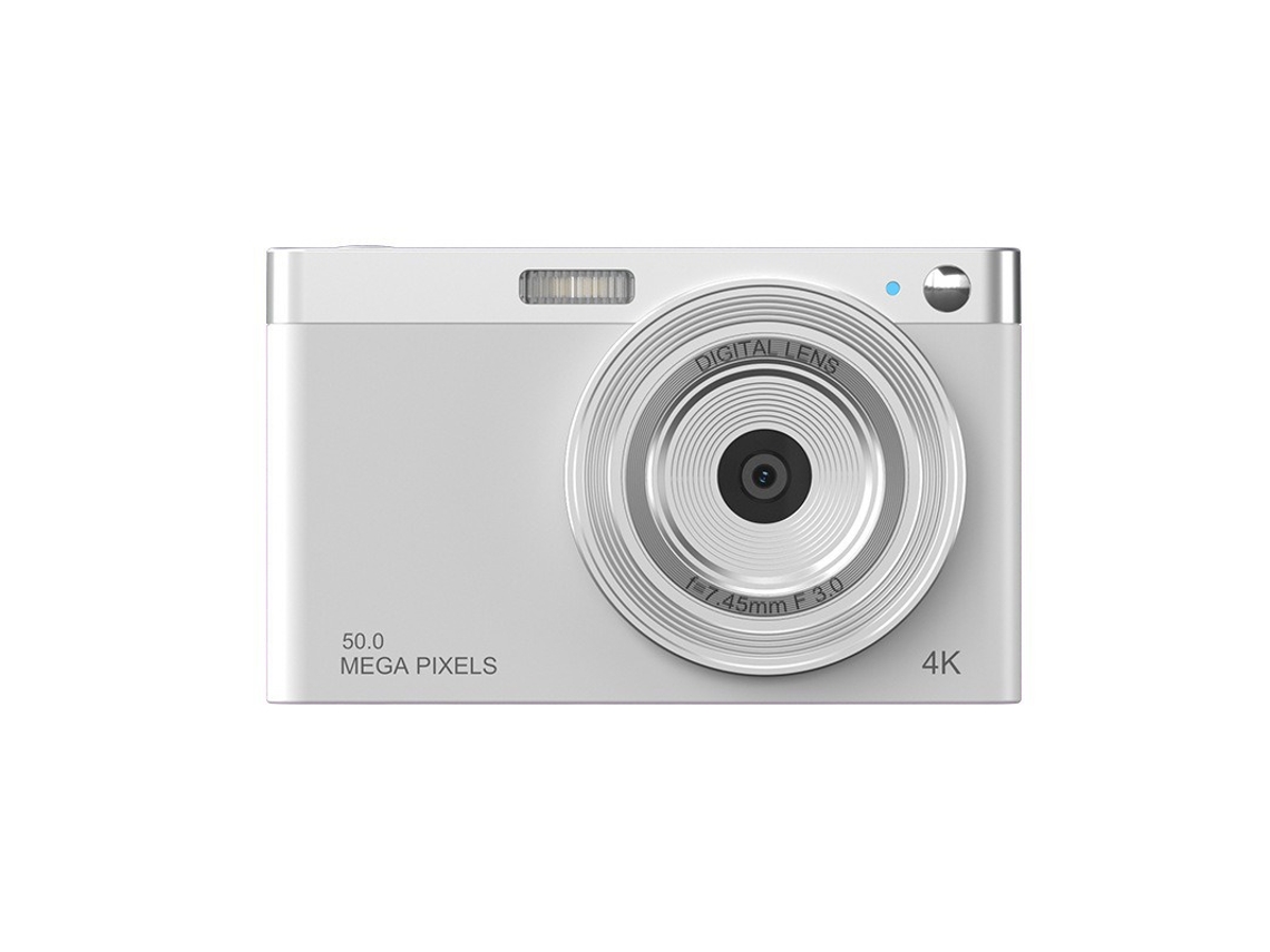 Cámara De Bolsillo 4k De 50 Mp Con Pantalla Ips De 2,88" Y Autoenfoque Con Luz Led, Recargable Para Niños (blanca)