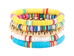 Pulseras Con Cuentas Elásticas Para Mujeres, Niñas Y Adolescentes, Pulseras Apilables Con Dijes Estilo Y2k, Joyería Playera, Surfera Y Preppy.
