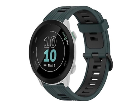 Correa De Reloj Inteligente Para Garmin Forerunner 55 20 Mm Patrón Vertical Banda De Reloj De Silicona De Verde Oliva - Negro VENISYMLIS
