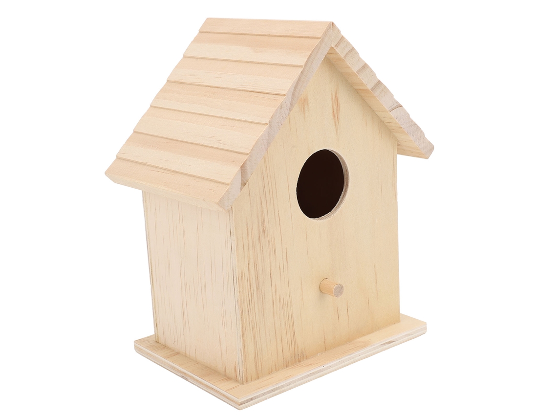 Casita De Madera Sin Acabado, Lista Para Pintar, Para Que Los Pájaros Aniden Y Descansen.