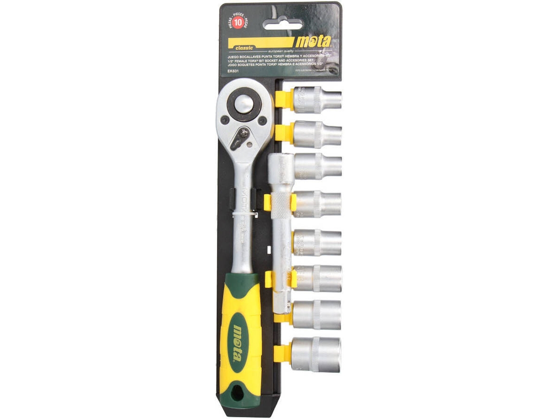 Juego de 10 Piezas Punta Torx MOTA HERRAMIENTAS Hembra 1/2 Ek631 Mota