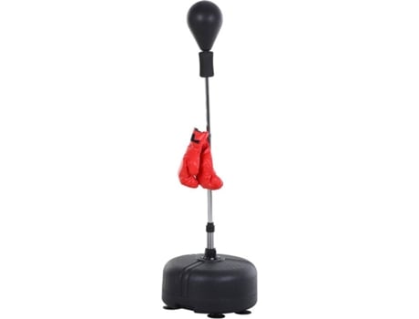 Homcom Saco De boxeo pie punching ball con base estable para entrenar reflejos y coordinación ajustable altura adulto adolescente ф48x136154cm regulable negro 48x136154cm ø48x154