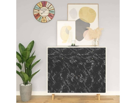 vidaXL Láminas autoadhesivas muebles PVC piedra negra 500x90 cm